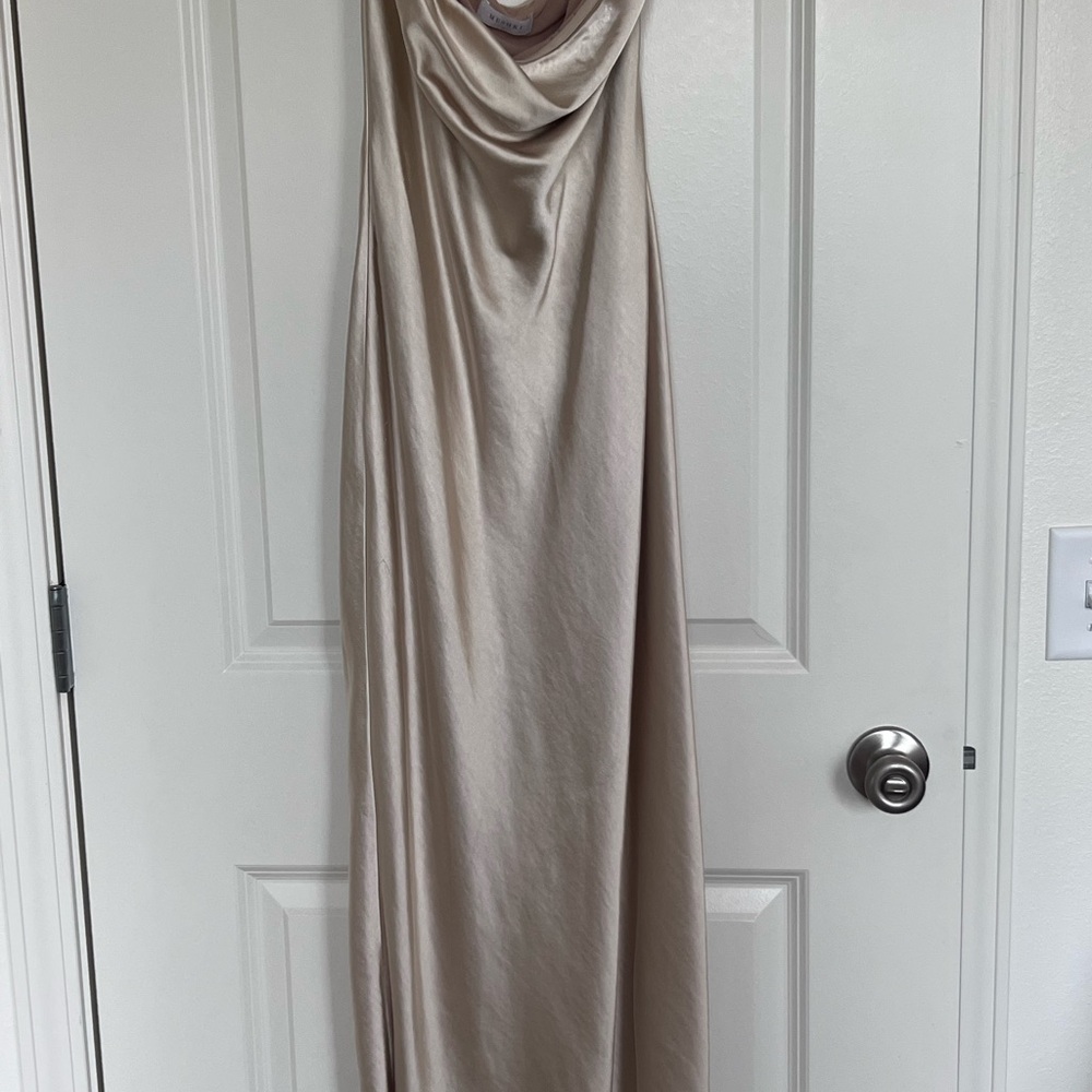 Meshki Strapless Cream Midi Dress